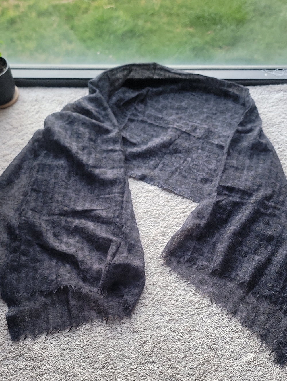 Lightweight Black Patterned Women's Scarf